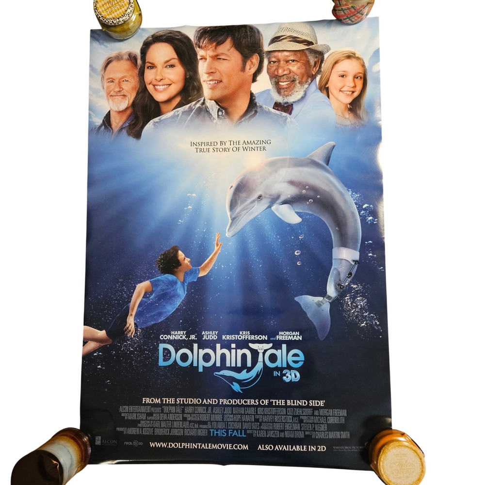 Dolphin Tale 2011 Original Movie Poster 27x40 Morgan Freeman Ashley Judd D/S